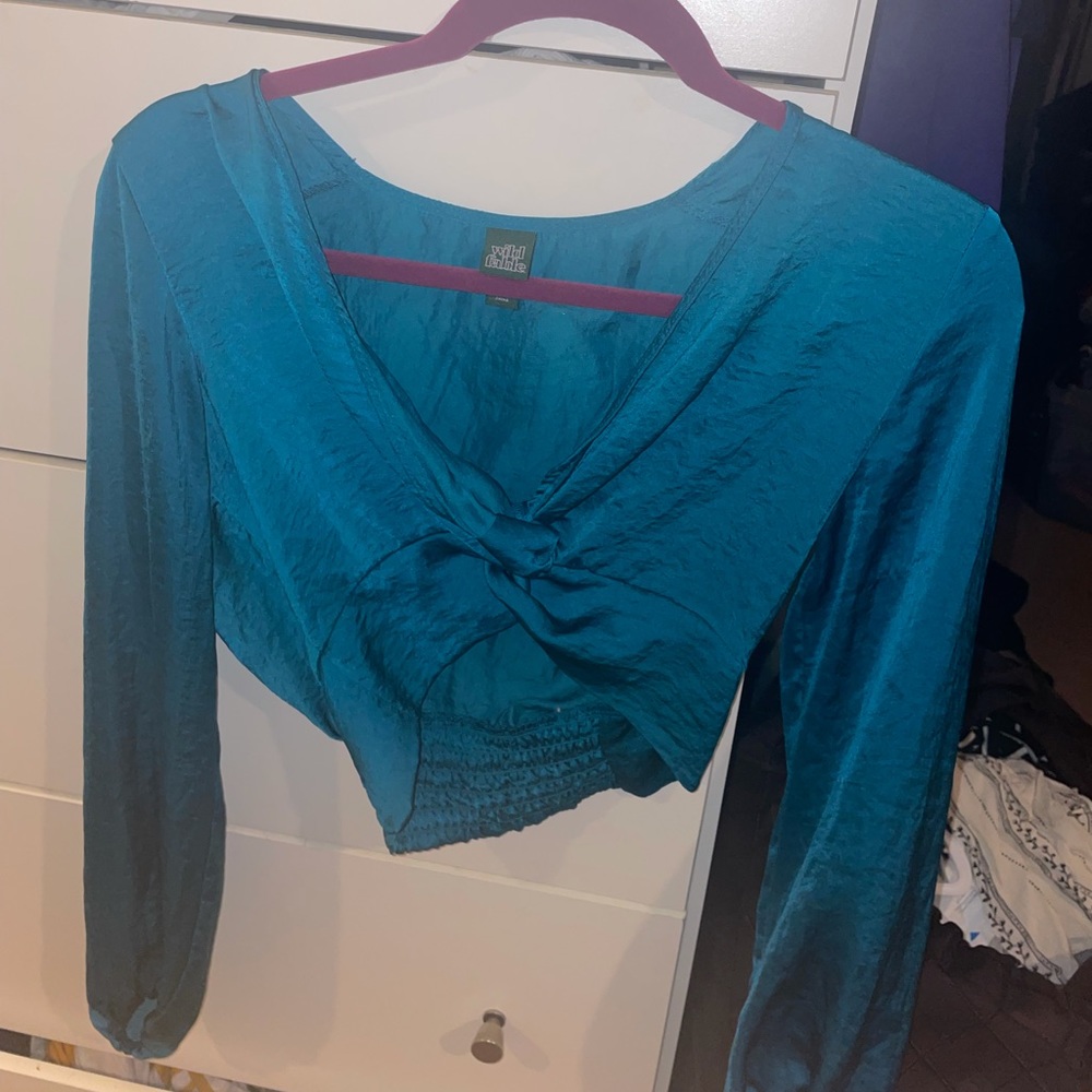 Silk cropped blouse